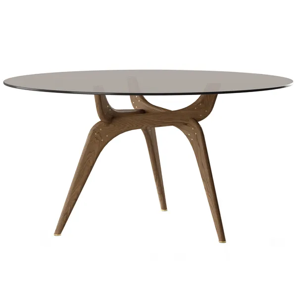 Triiio Spisebord Ø135 cm Røkt Eik / Bronseglass