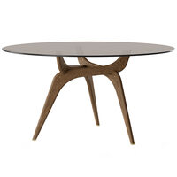 Triiio Spisebord Ø135 cm Røkt Eik / Bronseglass