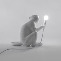 Monkey Lamp siddende Hvid