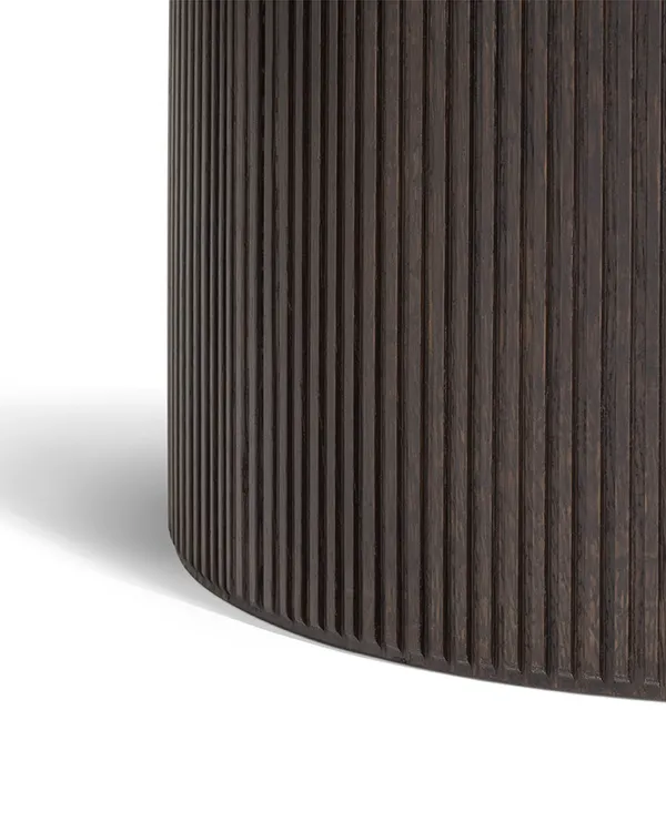 494 Cabin Table Ø130 cm Grey Marble / Dark Oak