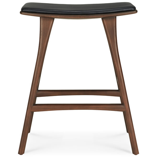 Osso Barstol Teak / Brunt Läder