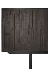 Teak Mosaik Sideboard Fyra Dörrar