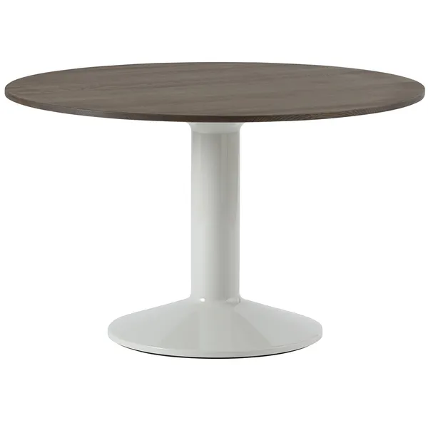 Midst Matbord Ø120 cm Mörkoljad Ek / Grå