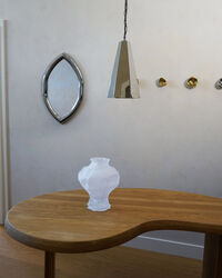 Ammonit Vase 30 cm Frosted White