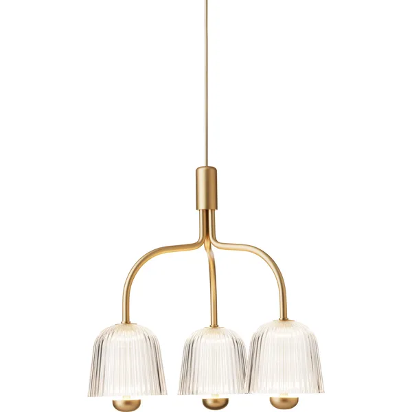 Asteea 3 Lysekrone Satin Brass / Klar