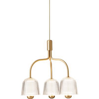 Asteea 3 Lysekrone Satin Brass / Klar
