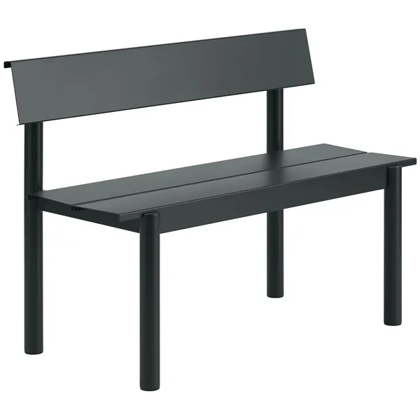 Linear Benk Med Ryggstøtte 110 cm Sort