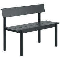 Linear Benk Med Ryggstøtte 110 cm Sort