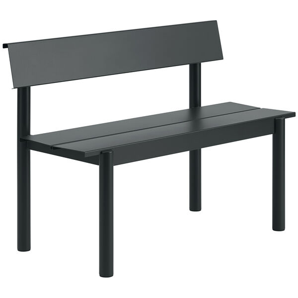 Linear Benk Med Ryggstøtte 110 cm Sort