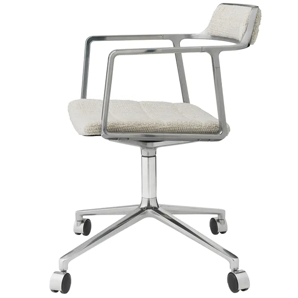 452 Swivel Chair With Wheels Wavy Off-white