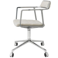 452 Swivel Chair With Wheels Wavy Off-white