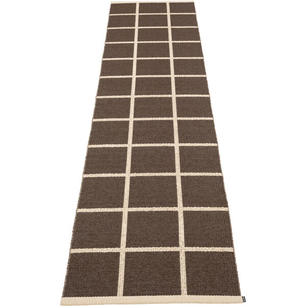 Criss Plastmatta Dark Brown / Cream 70x300 cm