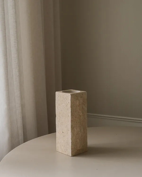 Edge Vase Medium Limestone