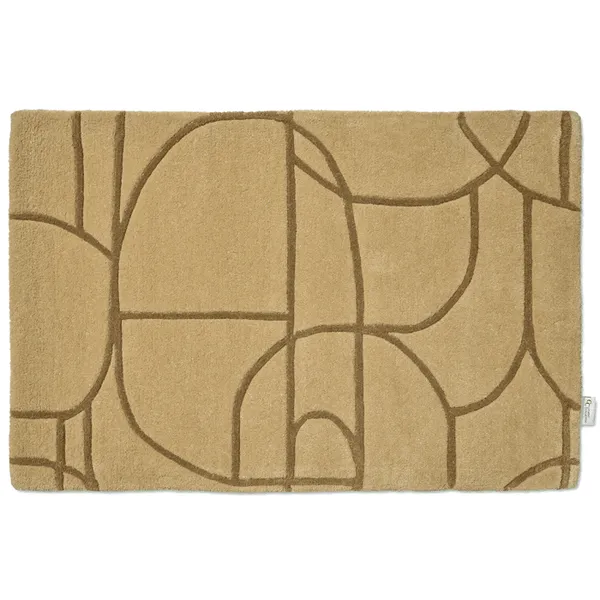 Modern Abstract Ovimatto 60x90 cm Mustard