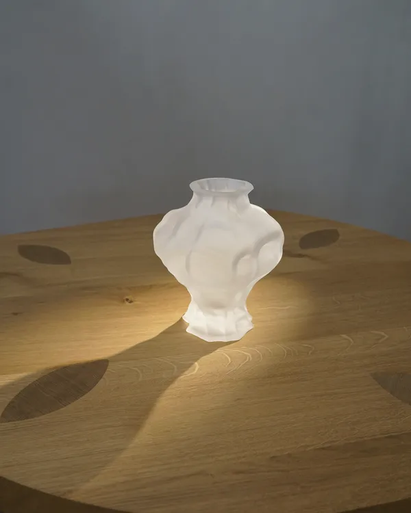 Ammonit Vase 30 cm Frosted White
