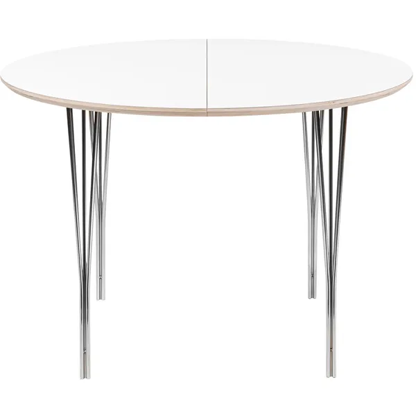 Symphony 82 Matbord Ø105 Vit Laminat / Krom