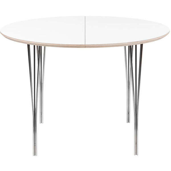 Symphony 82 Spisebord Ø105 Hvidt Laminat / Chrome