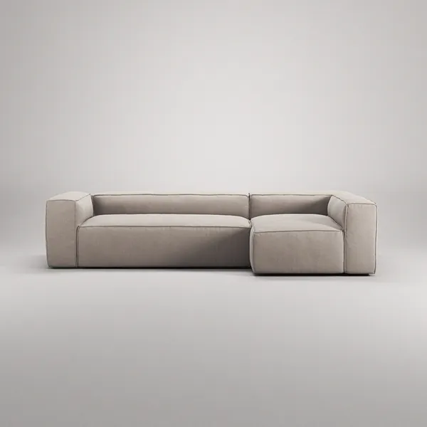 Grand 4-Personers Sofa Divan Højre Sandshell Beige