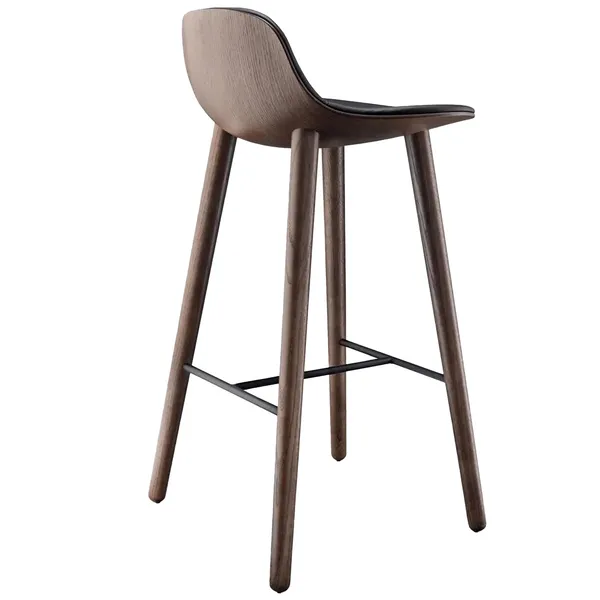 Yuuga Barstol H75 cm Røget Eg/Sort