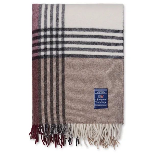 Plaid 130x170 cm Stone/Burgundy