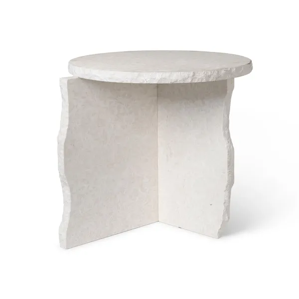 Mineral Sculptural Sidebord Bianco Curia Marmor Hvit