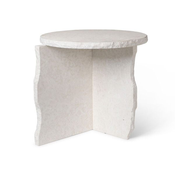 Mineral Sculptural Sidobord Bianco Curia Marmor Vit