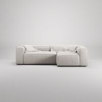 Grand 3-Sitssoffa Divan Höger Minetyg Moon White