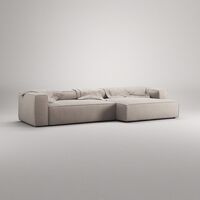 Grand 4-Personers Sofa chaiselong Højre Sandshell Beige