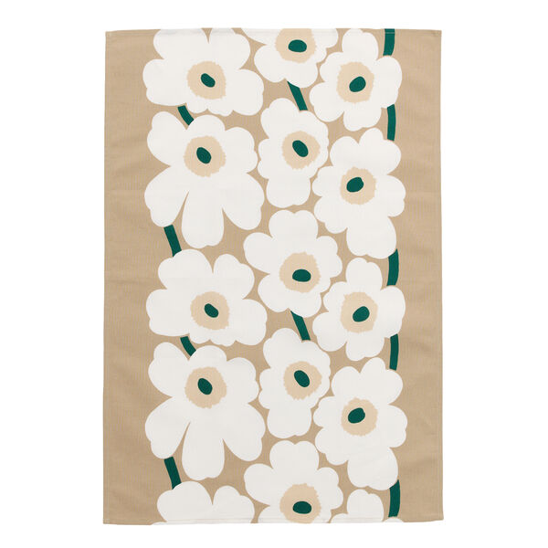 Unikko Viskestykke 43X70 cm Sand / Emerald