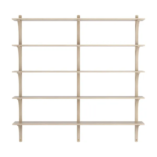 Levi Wall Shelf 180 cm Big Brass / White Pigmented Oak