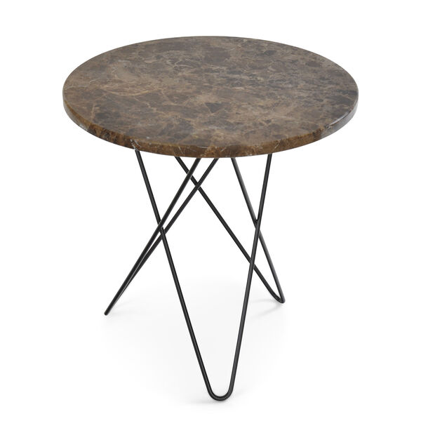 Tall Mini O Table Sidebord Ø50 cm Sort/Brun Marmor