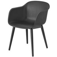 Fiber Wood Karmstol Sort