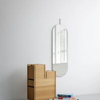 Storage Tower Med Hjul Mellan Ek/Rostfritt Stål
