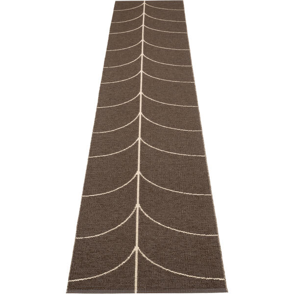 Leif Plastmatte Dark Brown / Cream 70x360 cm