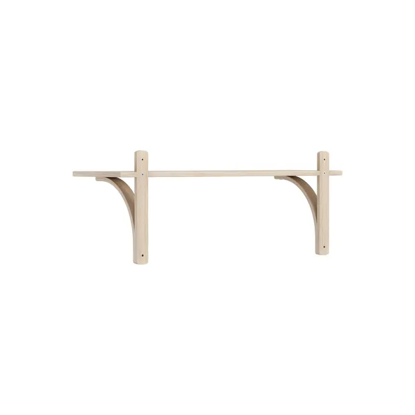 Levi Wall Shelf 90 cm Small Aluminium / White Pigmented Oak