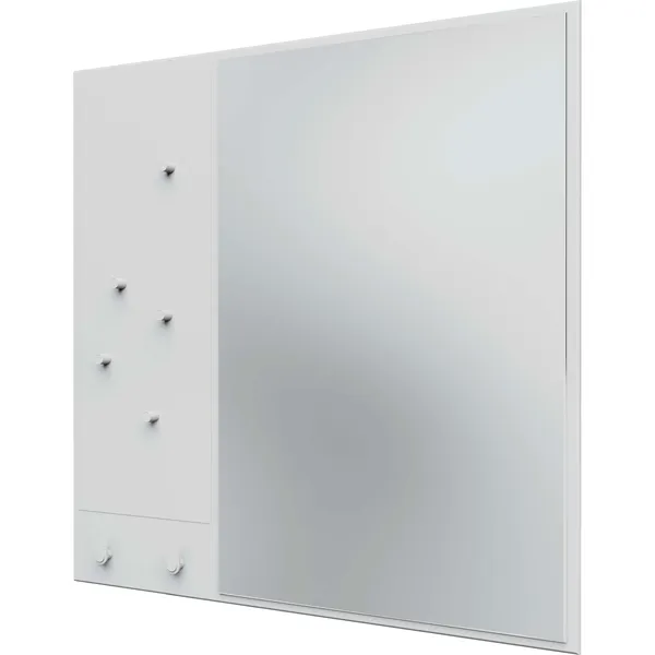 Memo Wall Mirror With Notice Board New White