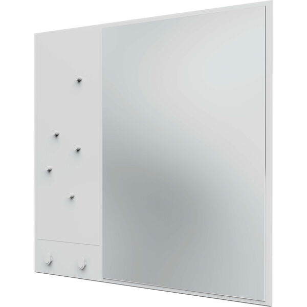 Memo Wall Mirror With Notice Board New White