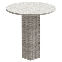 Soho Dining Table Ø80 cm Silver Travertine