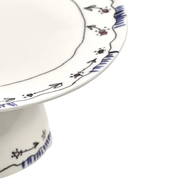 Midnight Flowers Cake Stand Small 20 cm Milk