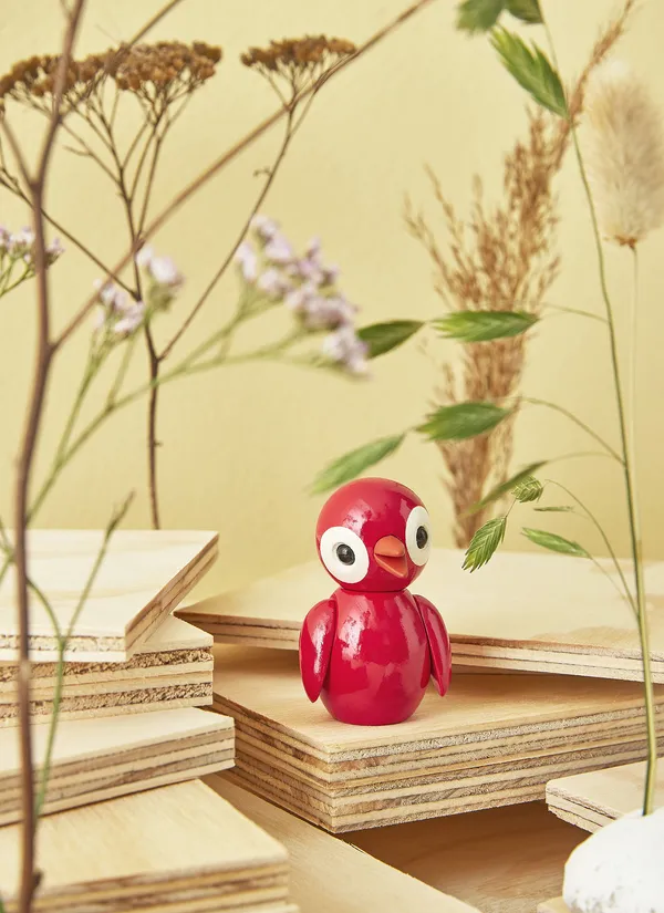 Grateful Spring Bird Trefigur 65 cm Rød