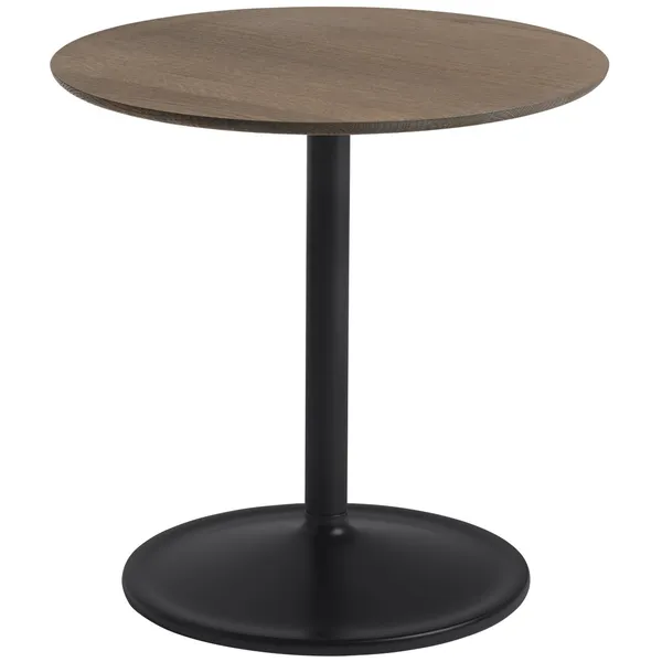 Soft Sidebord Ø48x48 cm Massiv Røkt Eik / Sort