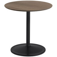Soft Sidebord Ø48x48 cm Massiv Røkt Eik / Sort