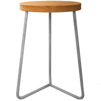 Pall V1 45 cm Obehandlad Teak / Varmförzinkat Stål