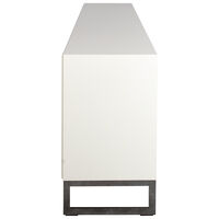 Line Burned Walnut Skjenk 4 dører Hvit/Chrome