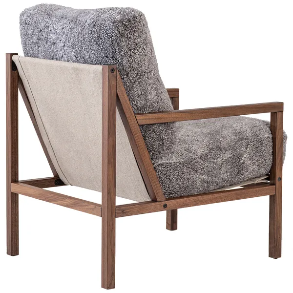 Seventy Five Wood Nojatuoli Pähkinäpuu / Lampaannahka Scandinavian Grey