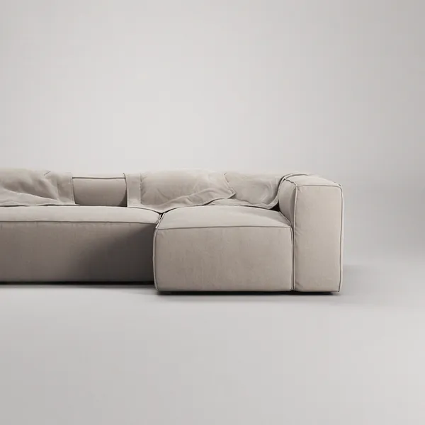 Grand 4-Personers Sofa Divan Højre Sandshell Beige