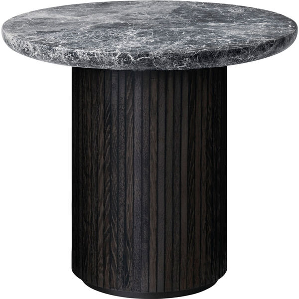 Moon Loungebord Runt Ø60 x H55 cm Brunsvart / Grå Marmor
