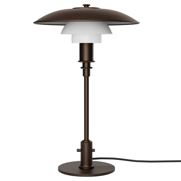 PH 3/2 Bordlampe Aged Brass / Opalglas