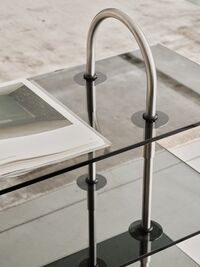 Keen Hyldesystem Med 6 Hylder 208 cm Satinpoleret Rustfrit stål / Tonet Glas