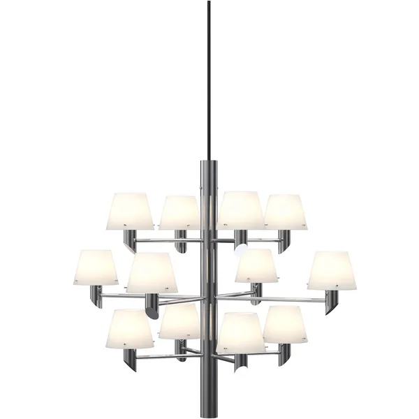 Gil 12 Chandelier Chrome / Opal Glass